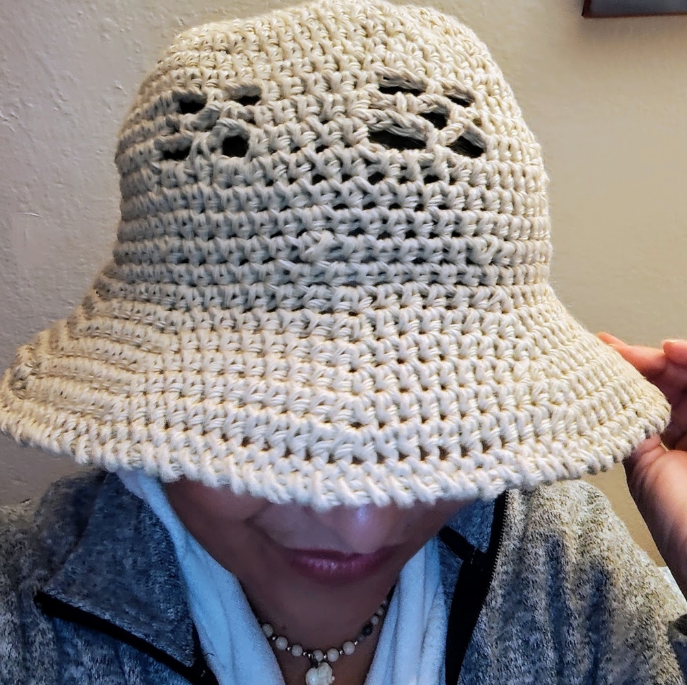 Crochet handmade crochet wide brim Sun hat - Picture 2 of 6